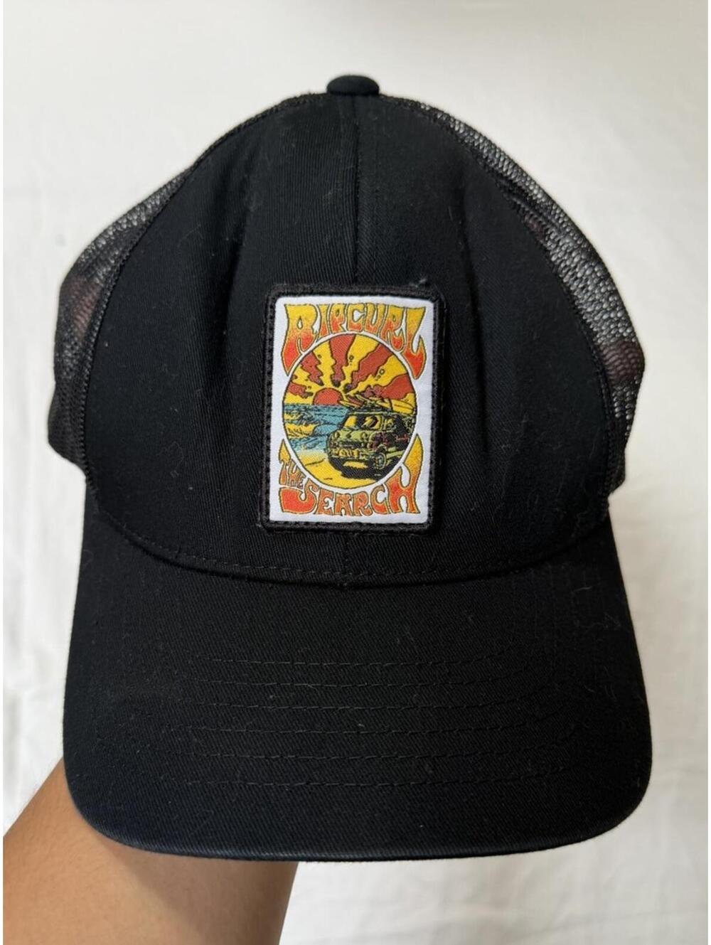 RIP CURL  High Profile Black Trucker Hat Adjustable Mesh Back Men's One Size